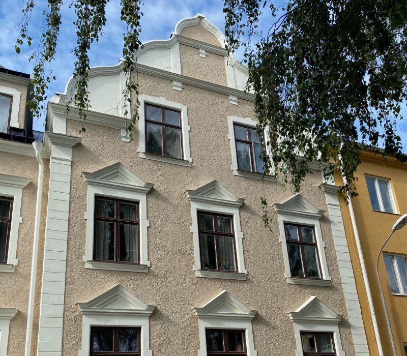 Putsning under arbete